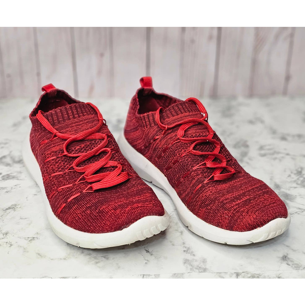 EvinTer Womens Size 8.5 Laced Red Running Shoes Comfy Memory Foam Soft Fabric